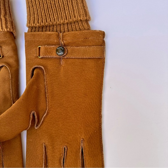 Fownes Brown Suede Gloves with Knitted Cuffs NWT - Picture 4 of 16